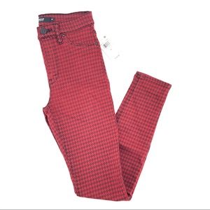 Hudson Jeans Red Black Barbara Super Skinny Pants